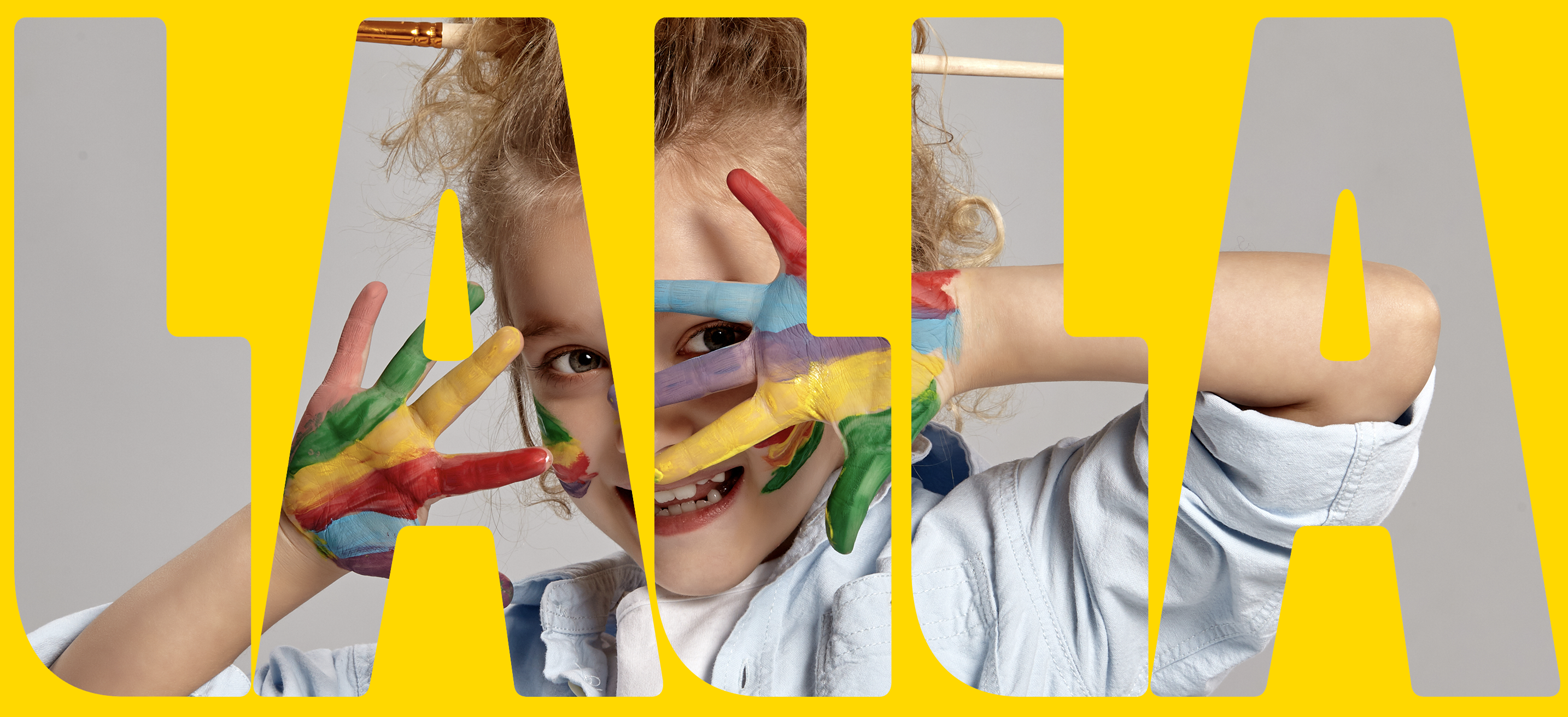 Children creating art at Lalla Kids Art studio in Seoul
